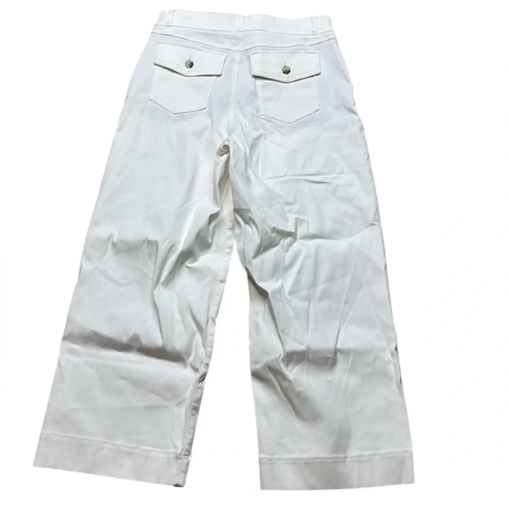 SPANX White Stretch Slimming Casual Twill Cropped Wide Leg Pant Size X-Large NWT